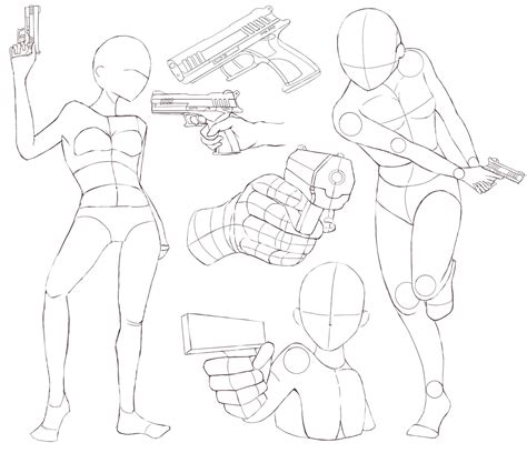 Drawing Action Poses Gun