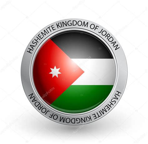 Bethany beyond the jordan (baptism site of jesus). Badge - Flag of Hashemite Kingdom of Jordan — Stock Vector ...