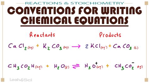 Conventions For Writing Chemical Equations
