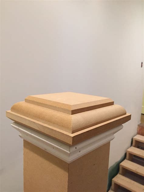 Step 2 elegant edge kitchen target. Box newel cap - step 4- Add 1/2" MDF with 45 degree ...