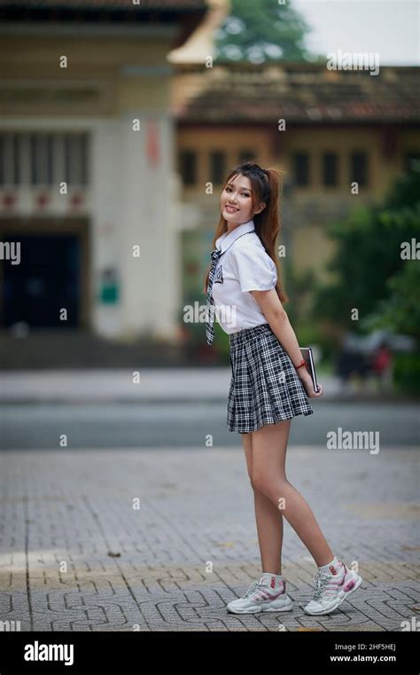 Ho Chi Minh City Vietnam Portrait Of Beautiful Vietnamese Girl In