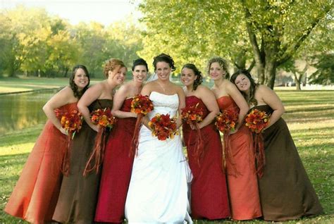 Bridesmaid Dresses In Fall Colors I Love That They Are Wearing All