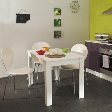 Fabriqué en france dans nos ateliers à mardore. Table de cuisine rectangulaire contemporaine blanche Daliane
