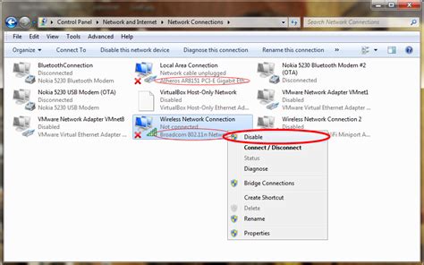 Enable And Disable Network Adapters In Windows 7