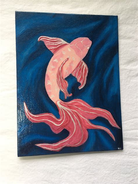 Acrylic Koi Fish Painting Koifish Painting Art Artist Koipainting