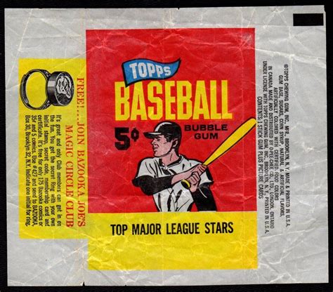 Maybe you would like to learn more about one of these? RARE VARIATION 1965 Topps Baseball Card 5-Cent "Magic Club Ring" (ad) Wrapper | eBay | Baseball ...