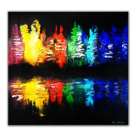 Easy Painting Techniques By Peter Dranitsin Abstract Painting City