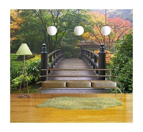 Wall26 Wooden Bridge At Portland Japanese Garden Oregon In Autumn