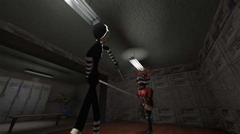 Tpc Foxy And Puppet Fencing Practice Fnaf Sfm By Gentlemanfox1991 On