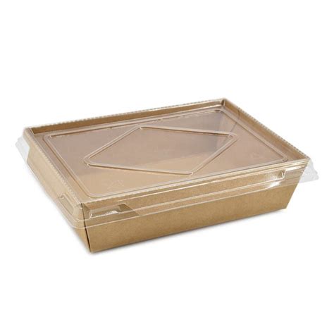Kraft Lunch Box 1600ml Clear Lid Smart Packaging Solutions