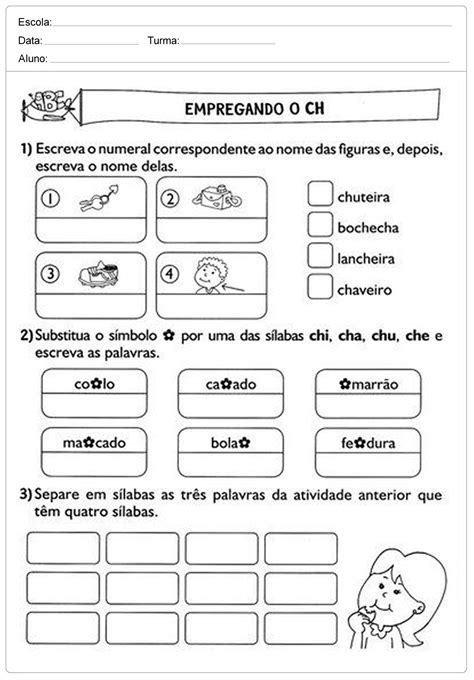 Uso Do Ch Atividades De Portugu S Para O Ano Educa O E