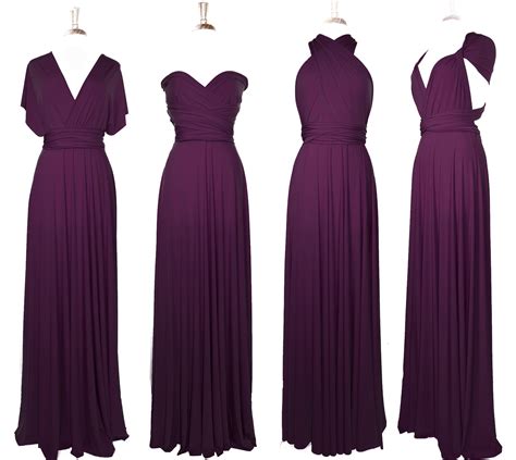 Plum Bridesmaid Dress Custom Lengths Convertible Dress Etsy