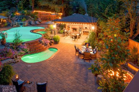 Portland Landscape Design Outdoor Living Fireplace Water Features