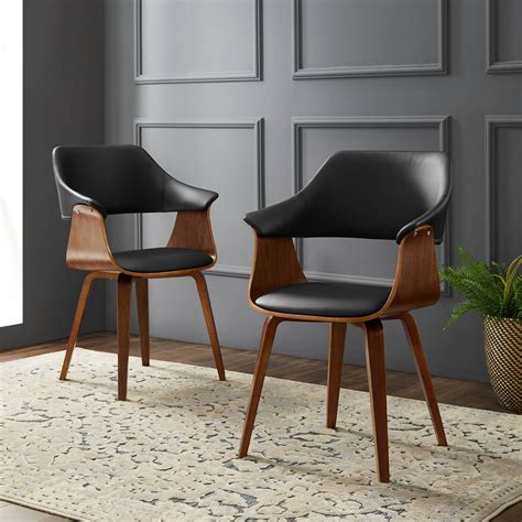 Corvus Norah Mid Century Modern Accent Chairs With Wood Legs Set Of 2