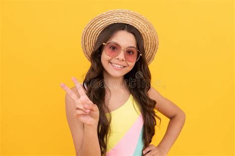Cool Teen Girl Having Fun Cheerful Child In Glasses Fashion Accessory