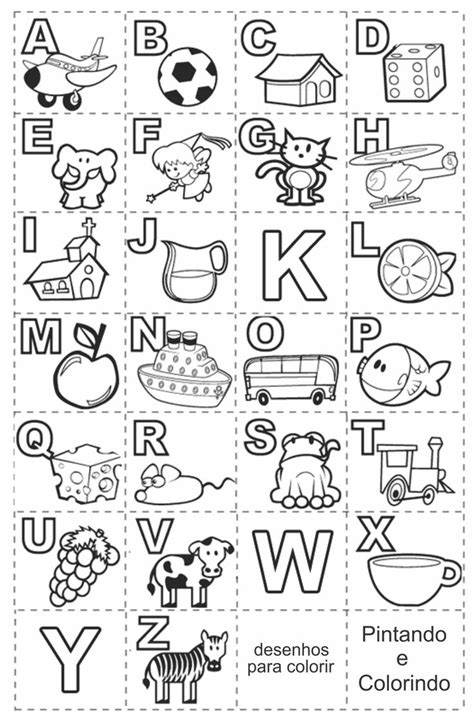 Alfabeto Ilustrado Para Alfabetização Infantil Alfabeto Ilustrado Pa