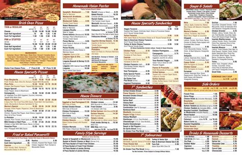 Marinos Pizzeria And Cafe Menus In Wood Dale Illinois United States