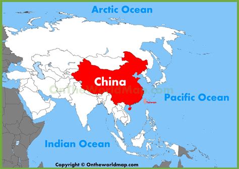 China Location On World Map World Map