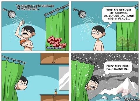 Comics Shower At Wintertime Best Funny Videos Funny  Funny Pictures
