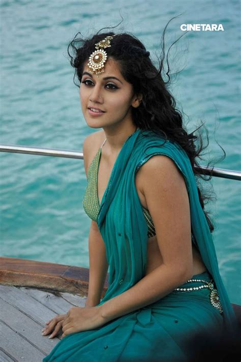 Taapsee Pannu Hot Stills In Green Saree 07 Beautiful Bollywood Actress Indian Celebrities