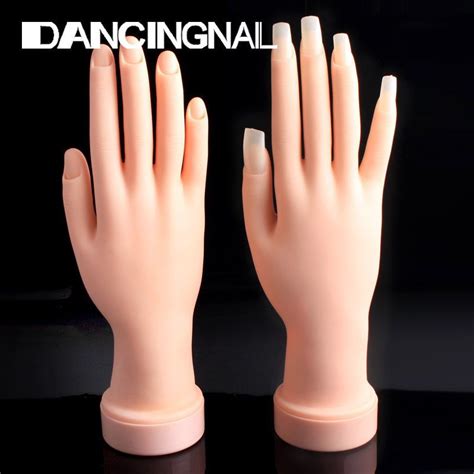 Nail Art Soft Practice Hand Flexible Silicone Prosthetic Hand Manicure