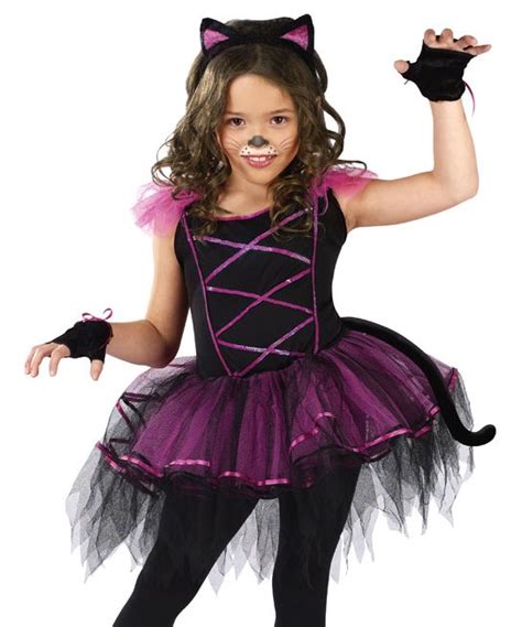 Girls Punk Kitty Cat Ballerina Kids Halloween Costume Ebay