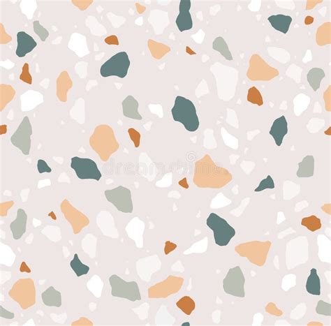 Terrazzo Seamless Pattern Modern Colorful Tile Texture Stock