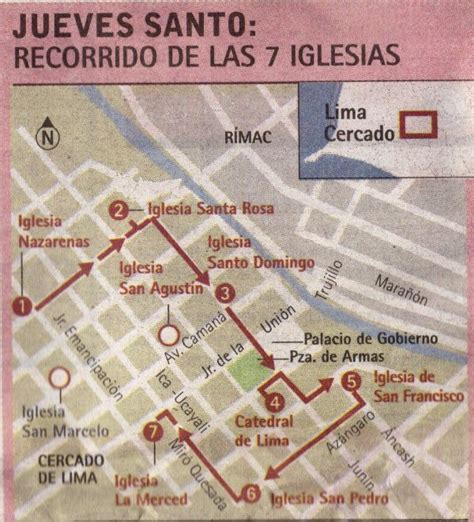 Plano Mapa Ruta Del Recorrido De 7 Iglesias En Lima Ruta 3 Es Mi Perú