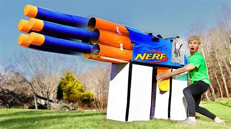 Worlds Biggest Cardboard Nerf Gun Extreme Power Youtube