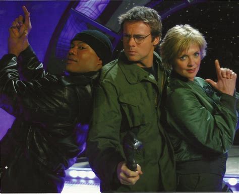 Stargate Sg 1 Chris Judge Michael Shanks Amanda Tapping Goofing Off 8 X