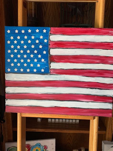 American Flag Acrylic Paintingold Glory Patriotic Art For Etsy