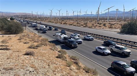 Interstate 10 congested with post-Thanksgiving traffic near Palm Springs