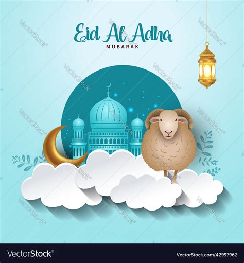 Muslim Holiday Eid Al Adha Graphic Design Vector Image