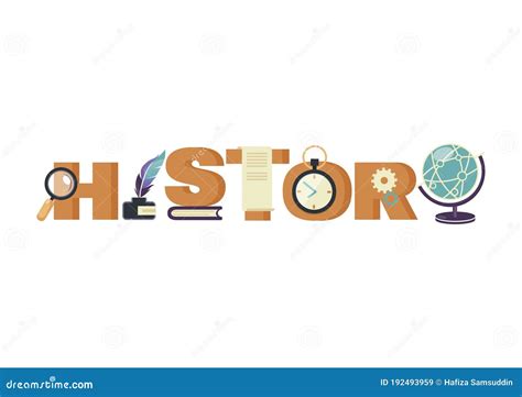 History Lettering Design Vector Illustration Decorative Design Stock