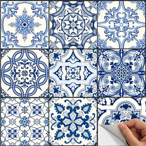 Vinyl translation on other language: Tile Stickers Vinyl Decal Waterproof Removable: Blue ...
