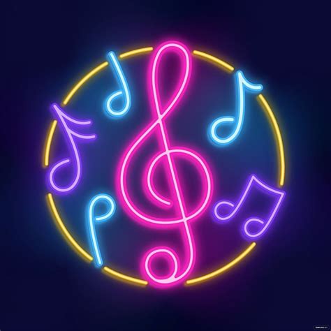 Neon Music Note Vector In  Illustrator Png Eps Svg Download