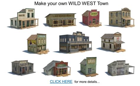 Wild Western Scale Models Town Buildings Plans Old West Town Old