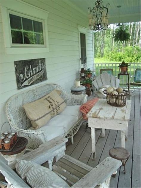 Picture Of Shabby Chic Porch Decorated With Weathered And Whitewashed Wood