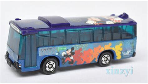 Mini Scale Blue Tomy Die Cast Disney Mitsubishi Bus Toy Nb8t633