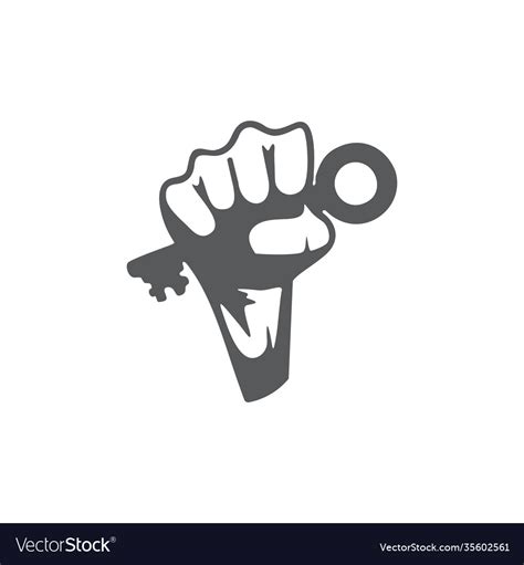 Hand Fist Key To Success Symbol Royalty Free Vector Image