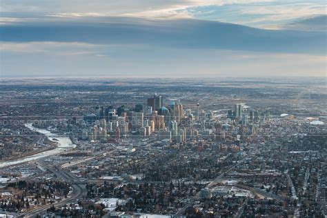 Aerial Photo Calgary Downtown Skyline