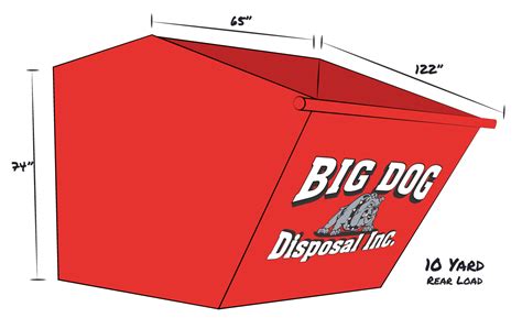 Rental companies usually allow a bigger weight limit for each dumpster size so you can throw different content, including household items, yard waste, trash, and construction. 10 Yard Rear Load | Big Dog Disposal