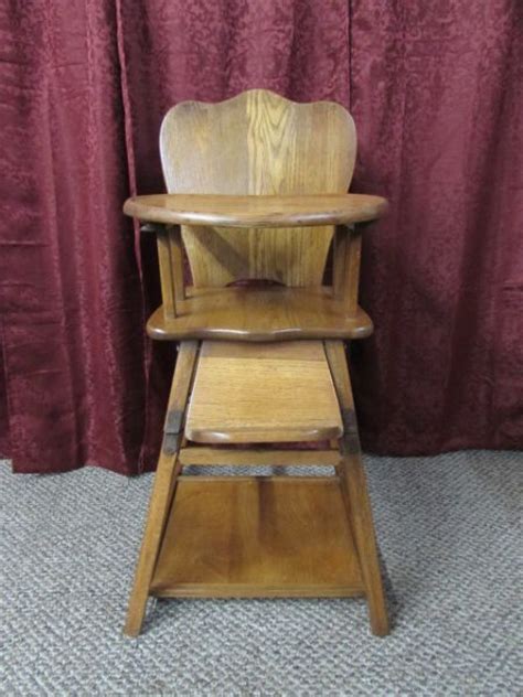 Post your items for free. Lot Detail - VINTAGE WOODEN BABY HIGH CHAIR