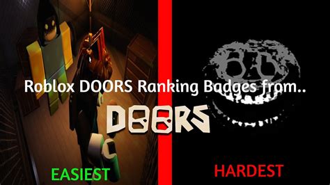 Roblox Doors Ranking Badges From Easy To Hard Youtube