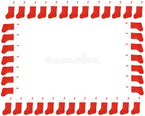 Red Christmas Stocking Border Stock Photo Image Of Xmas Greeting