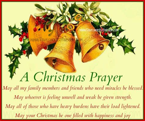 Last night as we were caroling in the neighborhood, i was thinking about how many of the songs we sing at christmas are also prayers. Daveswordsofwisdom.com: A Christmas Prayer for family and ...