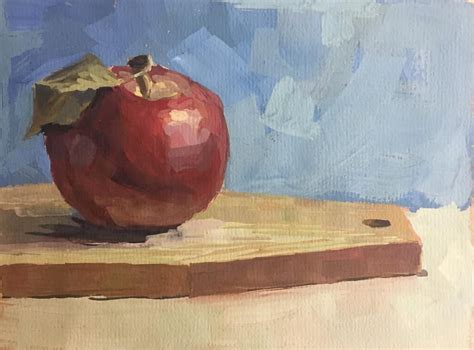 Apple Still Life Gouache Painting By Anastasia Zimina Gouache Painting