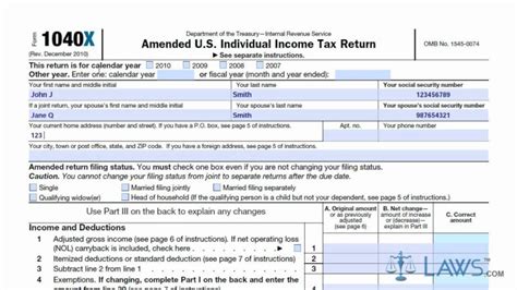 Learn How To Fill The Form 1040x Amended U S Individual 2021 Tax