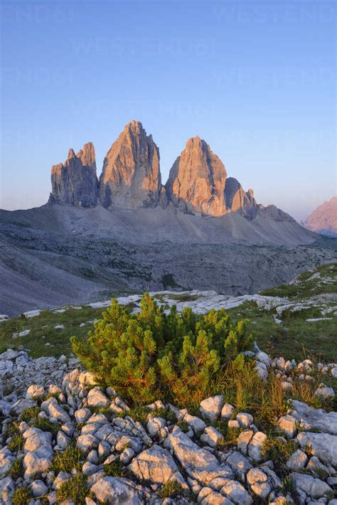 Italy Sexten Dolomites Tre Cime Di Lavaredo At Sunrise Nature Park