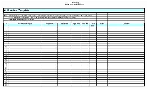 Meeting Action Tracker Template Excel